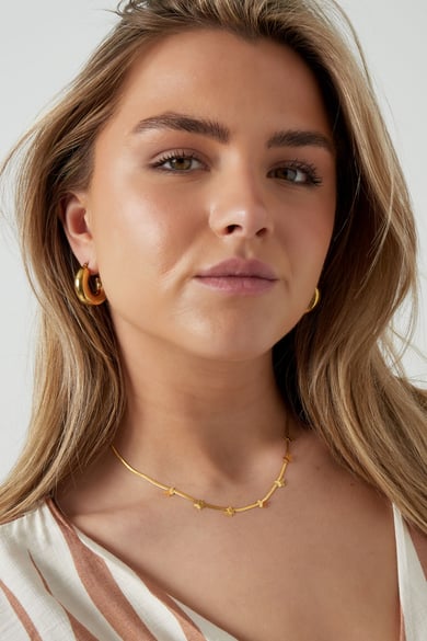 Collana a maglia piatta con farfalle - Colore oro h5 Immagine4